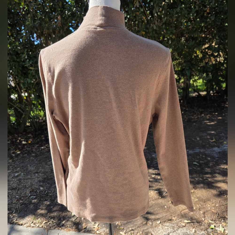 Pendleton Light Brown Mock Cotton Turtleneck Sz L… - image 3